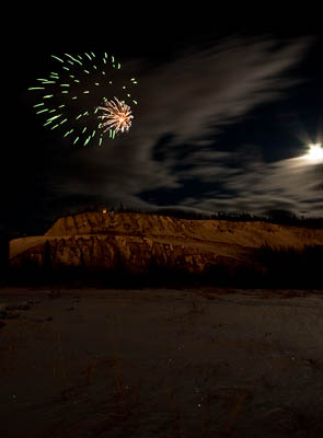 Fireworks and Full Moon