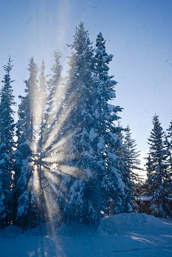 Sunburst in Blowing Snow